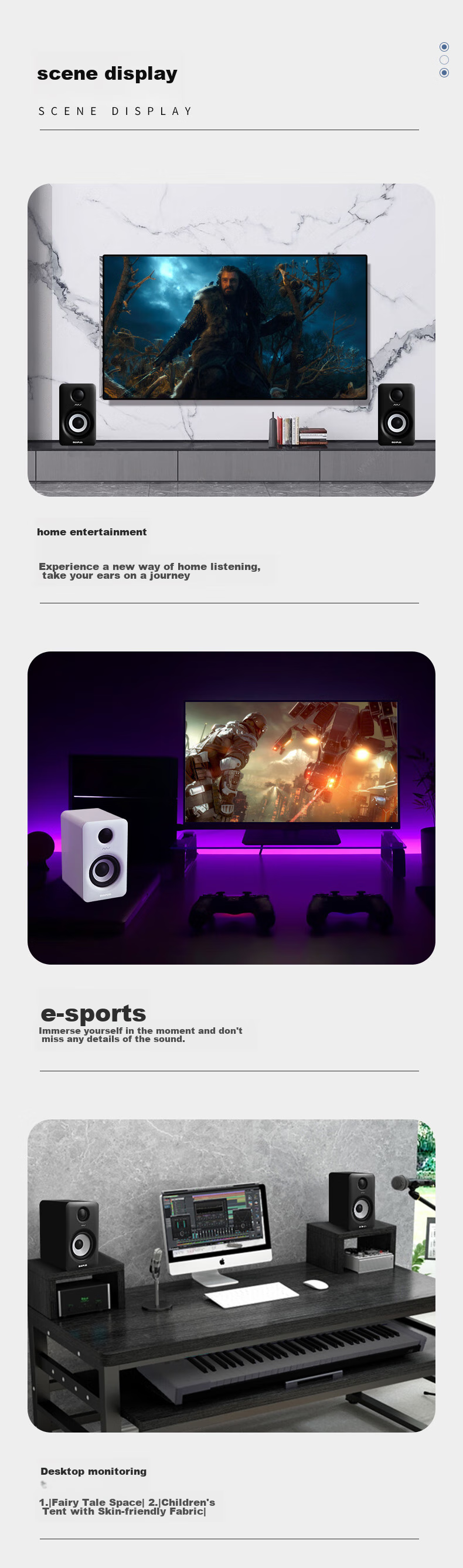 Midiplus MI3 II White Active Monitor Speaker, 3-Inch Computer Home Multimedia HIFI Desktop Professional Bluetooth Speaker 8