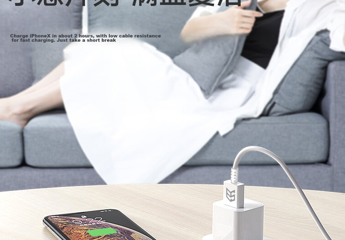 ESCASE Apple Data Cable, IPhone 14 Pro/13/11/12 Fast Charger Cord, Suitable for 6S/7/8 Plus, PET Anti-Kinking, IPad Air/Pro, White 14