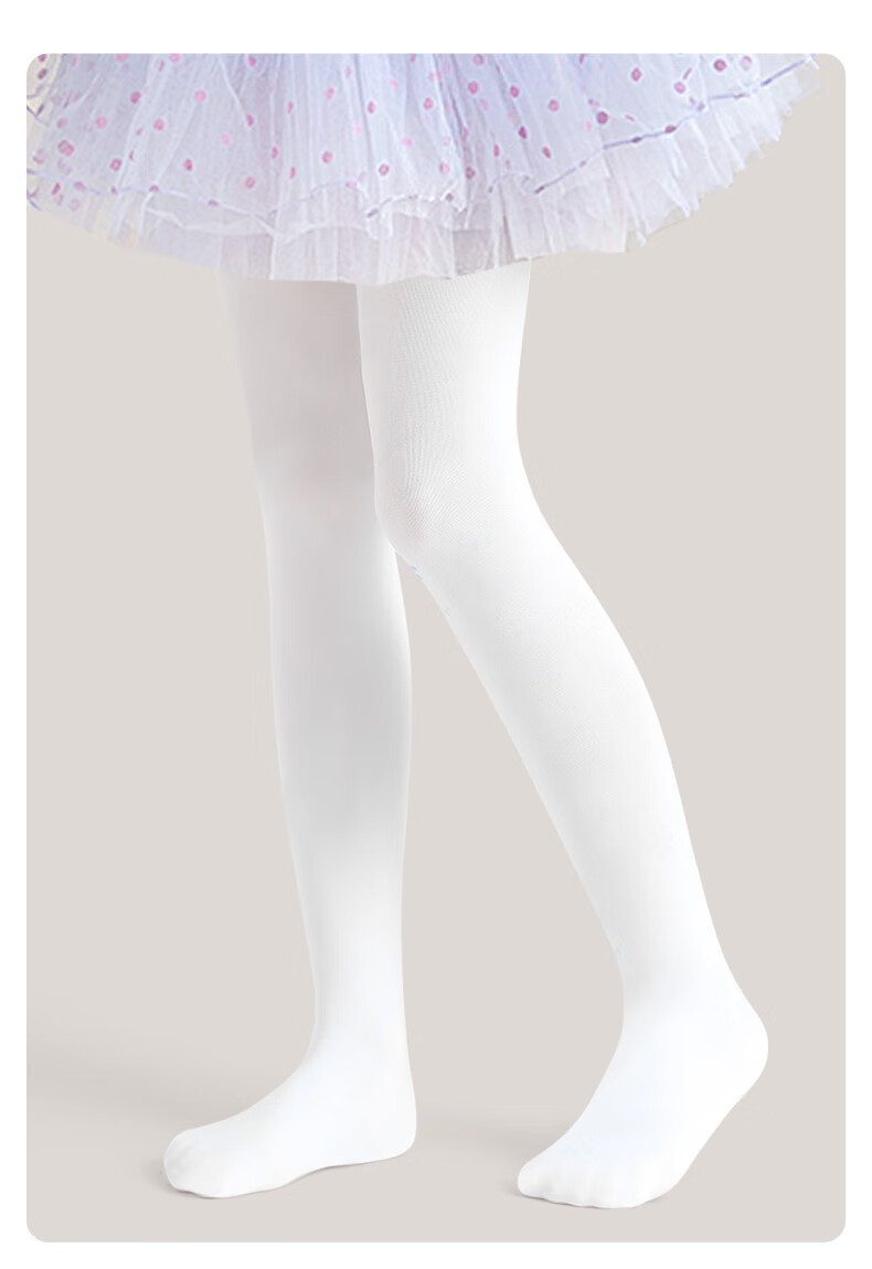 Zhiyouban Girls' Dance Tights, Children's Pantyhose, Thin Spring/autumn/summer Style, Base Layer Socks for Practice And Dancing, White Stockings, Leggings 9