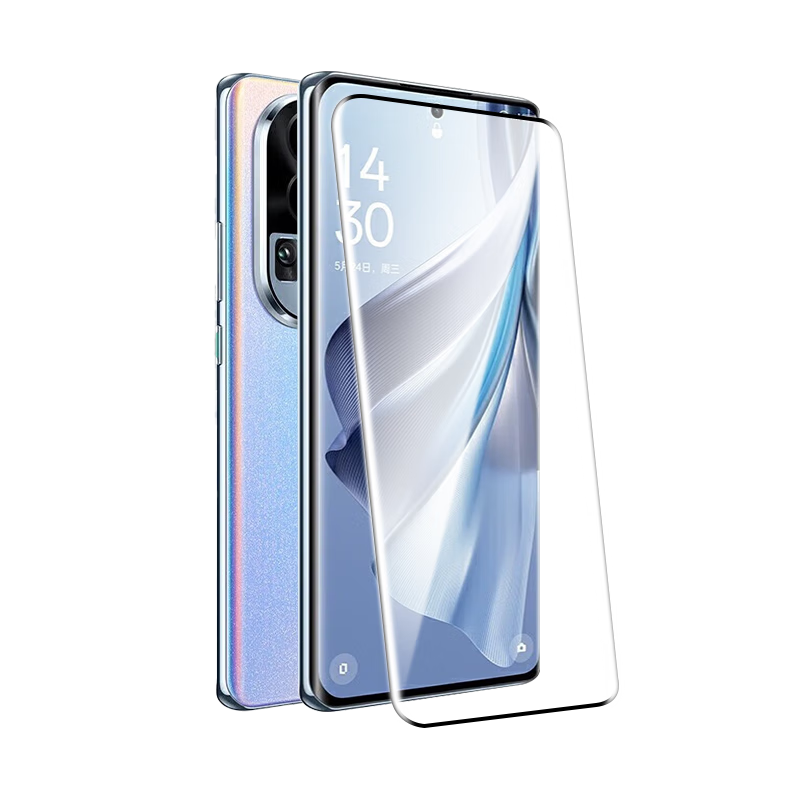 Baoluo [Damage Compensation] Tempered Glass Screen Protector for OPPO Reno10 Full-Coverage Curved HD Anti-Scratch Anti-Fingerprint Film