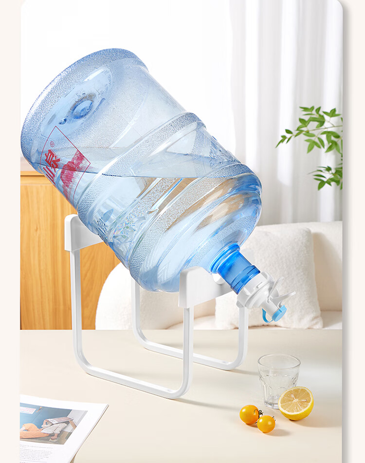 BJ Bottled Water Dispenser Stand, Large Water Bottle with Spout And Switch, Faucet for Mineral Water, White Standard Model 1