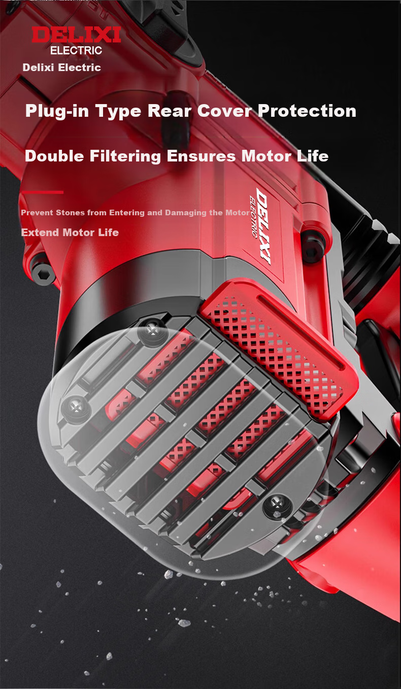 DELIXI Electric Hammer, Chisel And Drill High-Power Three-In Impact Drill Concrete Household Multi-Functional Power Tool Plug-In Electric Hammer 10