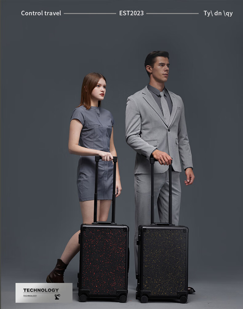 LUCKY CLUB Carbon Fiber Suitcase, High-End Travel Case, Carry-On Luggage, Trolley Case with Password Lock, Fingerprint Model in Classic Black, 26 Inches 10