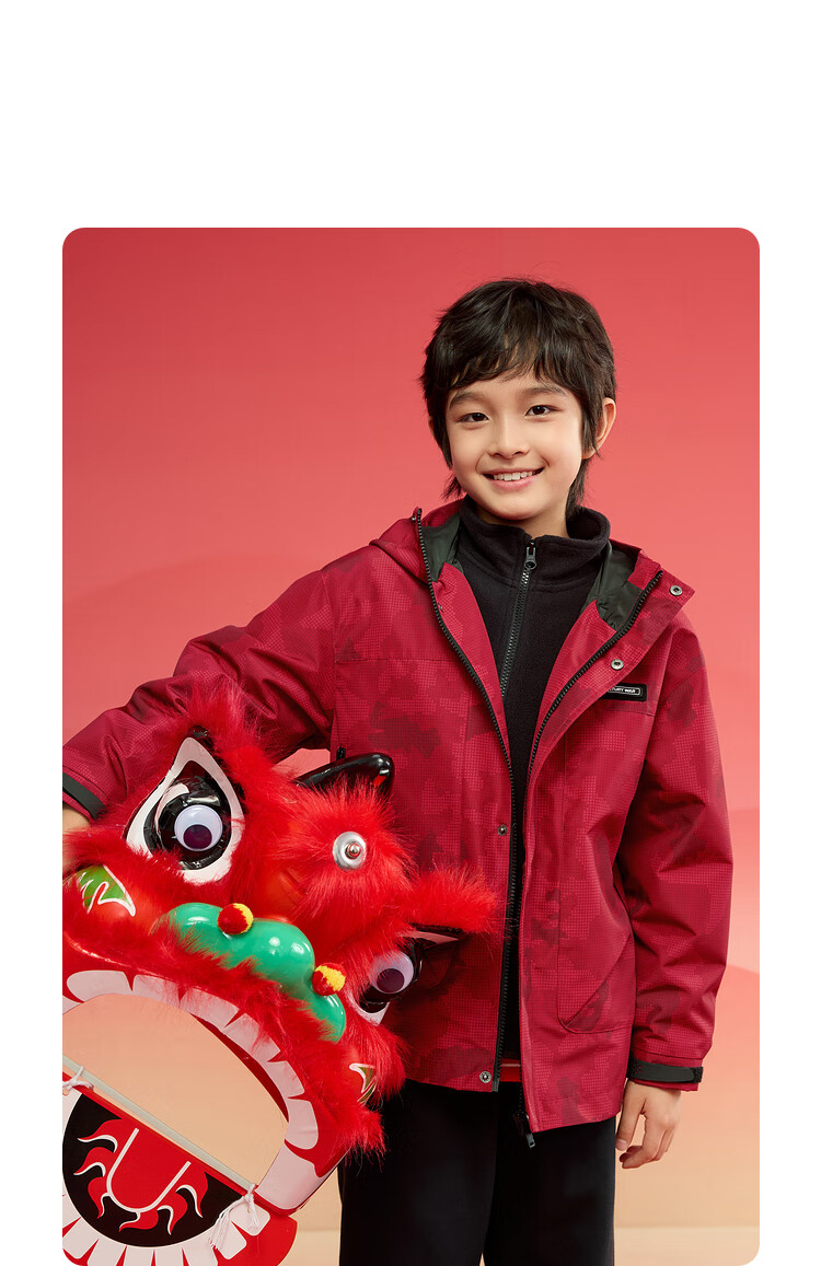 BALABALA Kids Fleece Two-Piece Set Boys' Jacket 2025 Spring Autumn Cotton Waterproof New Year Outfit 2