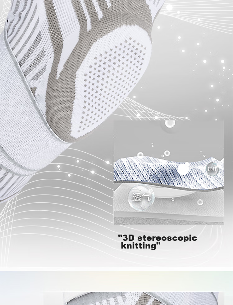 GINGPAI SPORT Professional Sports Knee Brace for Basketball And Running, Meniscus Injury Protection Sleeve with Strap, Large Size Hiking Knee Support for Men, White M Size 6