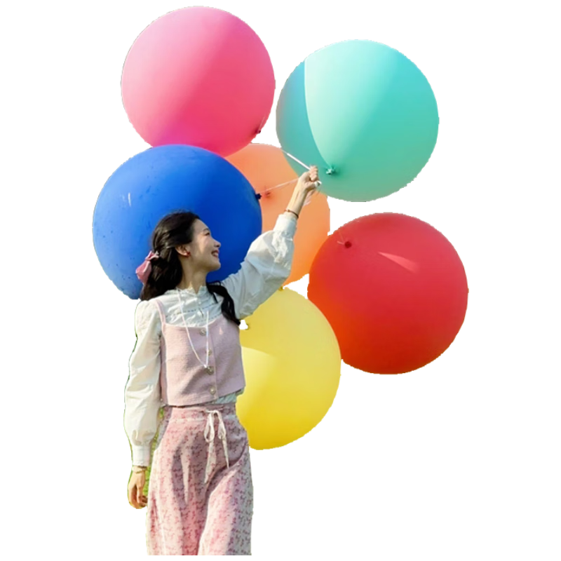 Kuyibao 36-Inch Giant Balloons, Set of 5, Birthday Scene Decoration, Dragon Boat Festival, Thickened Anti-Burst Children's Autumn Park Grass Ballons
