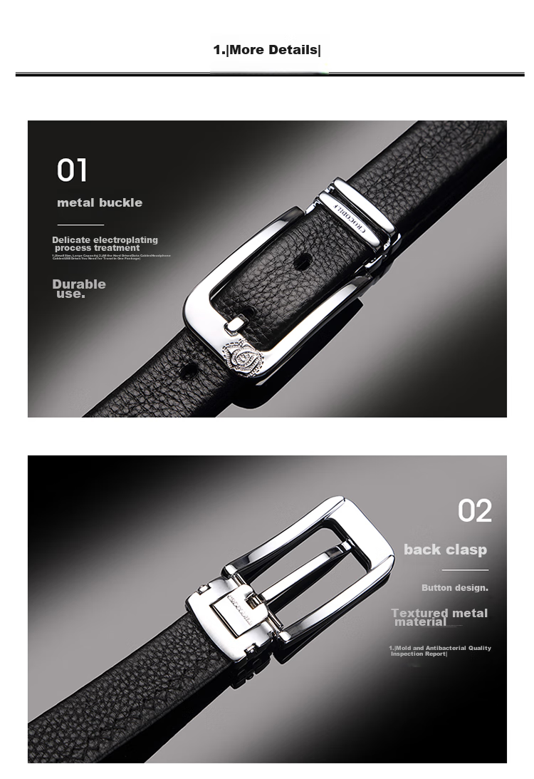 CROCODILE Genuine Top-Grain Leather Women's Pin Buckle Belt, Versatile Waistband, Birthday Gift for Girlfriend, T1806 Black 14
