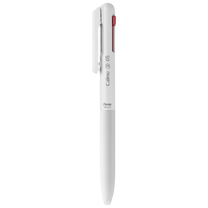 Pentel Sanzhe Yicheng Collaboration Medium Oil Pen 0.5mm, Business Office Multi-Functional Ballpoint Pen (Refill XBXS5-A), BXAC35W Pure White Barrel