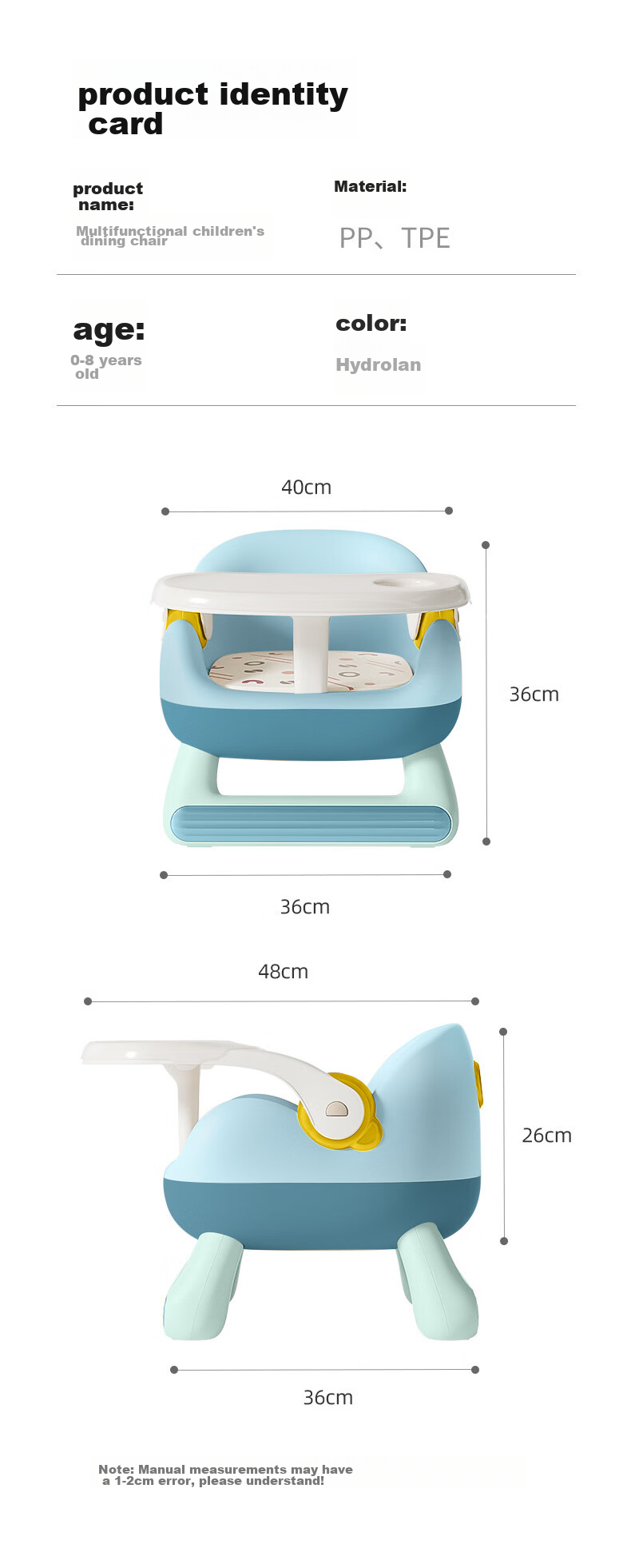 Beiyibaobei Children's Stool, Baby High Chair, Home Small Bench, Baby Dining Chair with Backrest, Low Chair, Dining Table Chair 11