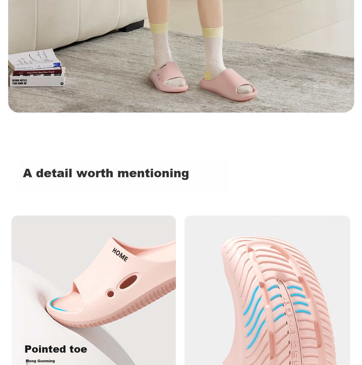 Grace Slip-On Sandals for Women, Summer 2026 New Indoor Home Bathroom Shower Non-Slip Odor-Resistant Couple Slippers for Me 12