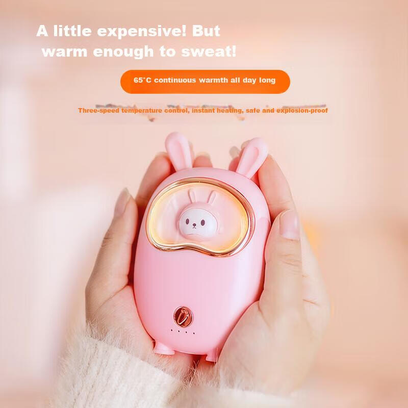 Kelleia Hand Warmer, Rechargeable Mini Heated Blanket, Hot Water Bottle, Belly Warmer, Birthday Gift for Girlfriend Or Wife, Outdoor Portable, Light Pink