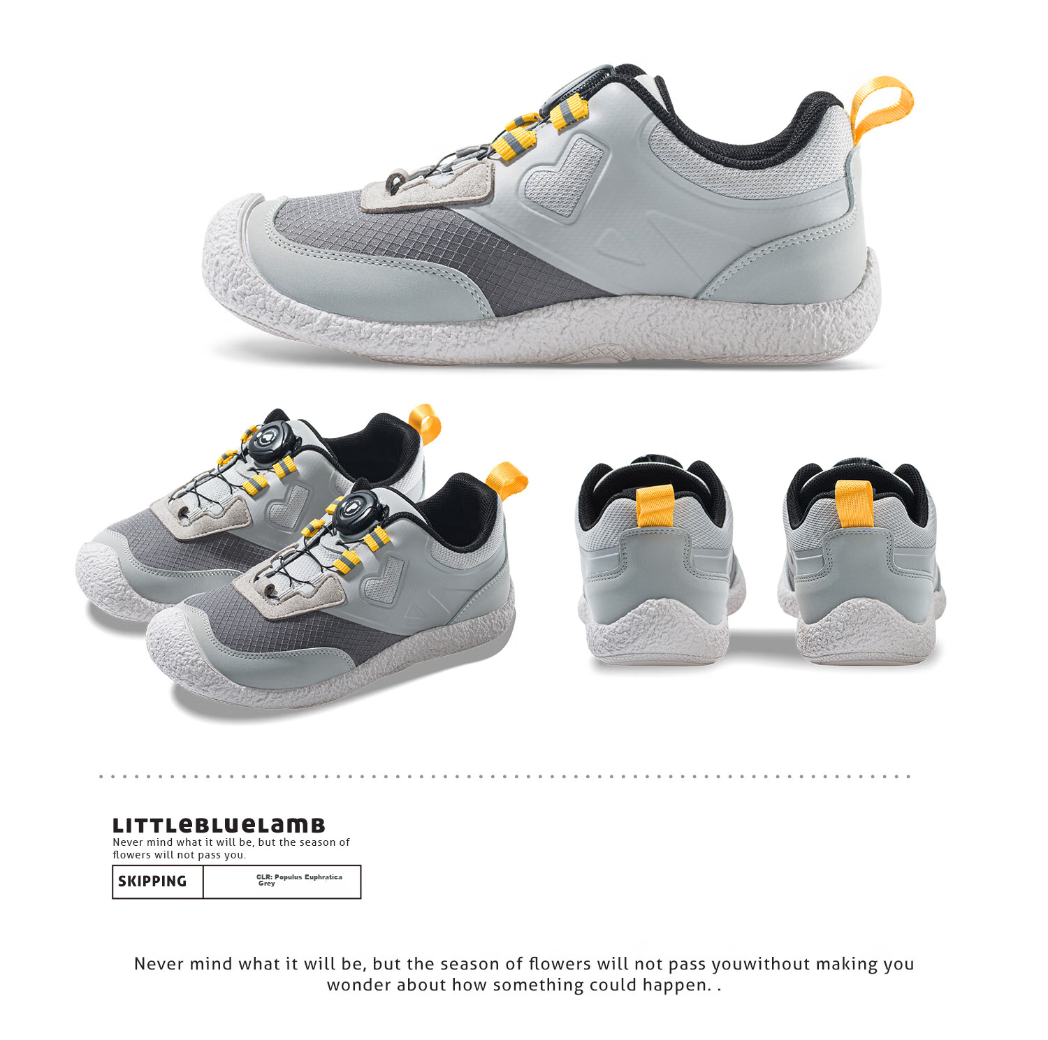 Littlebluelamb Spring And Autumn Sports Shoes for Older Children with Rotary Knob, Non-Slip Foot Protection Training Shoes for School, Panda Color, Size 37 28