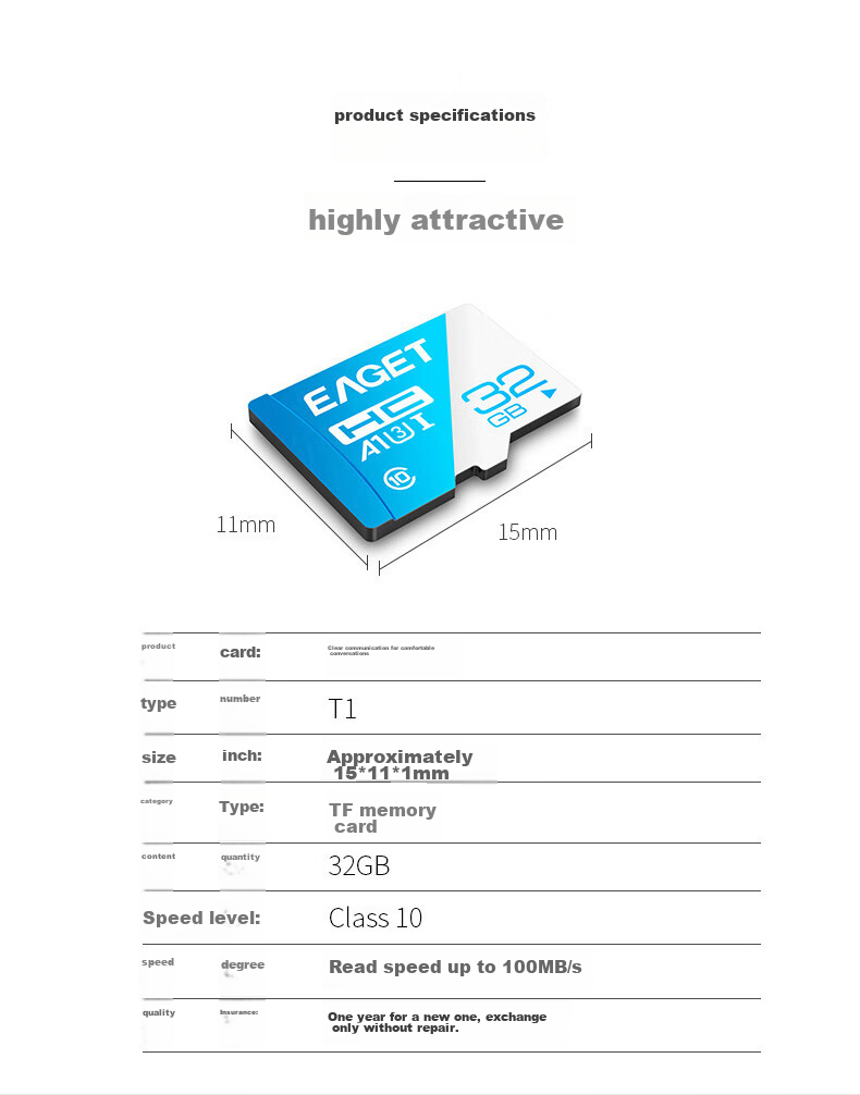 EAGET 32GB TF (MicroSD) Memory Card U1 V10, Dash Cam & Security Monitoring Dedicated Internal Storage Card, High-Speed And Durable 11