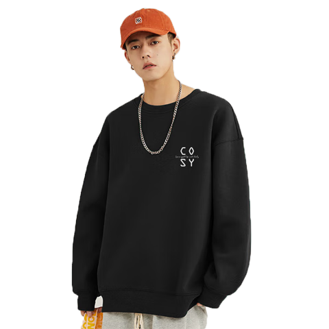 Huili Men's Sweatshirt, Round Neck, Printed Long-Sleeve T-Shirt, Pullover Undershirt, Casual Jacket for Spring And Autumn, Men's Clothing