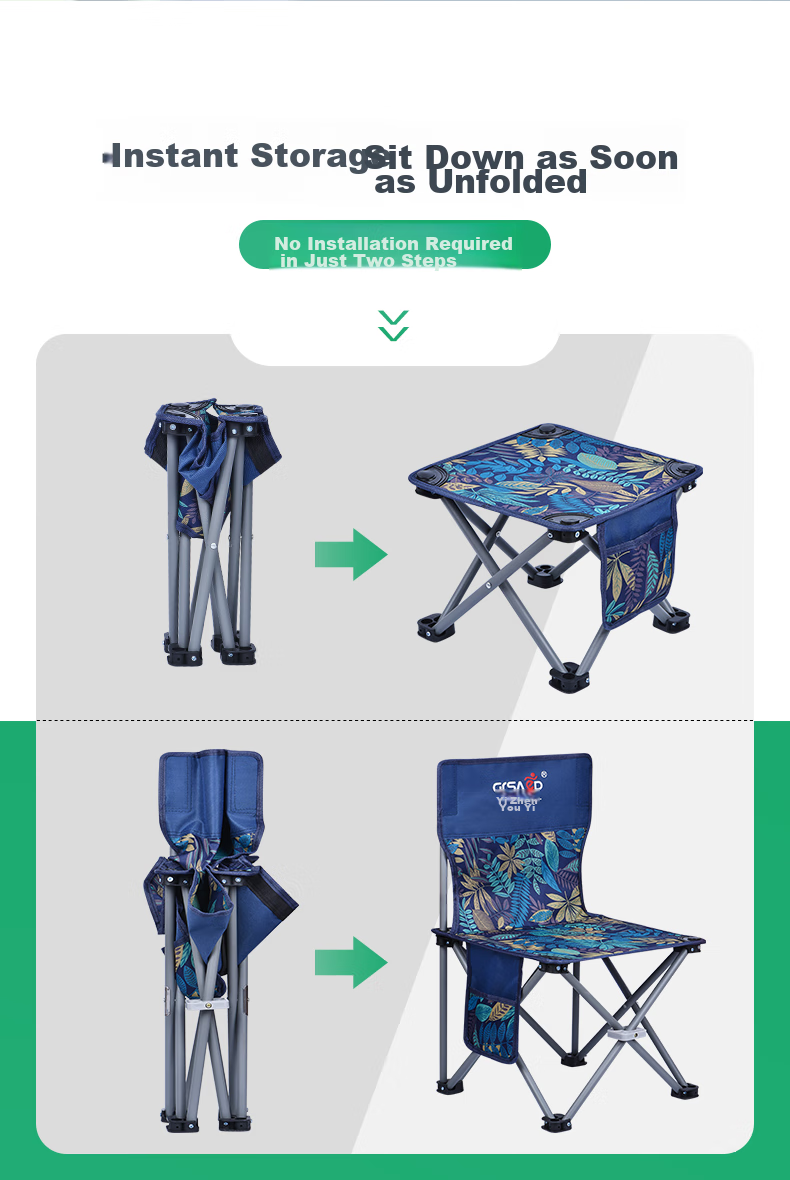 Grsaed Outdoor Folding Chair Fishing Seat Extra Large Portable Fishing Chair Sketching Chair Picnic Travel Subway Portable Chair Striped 2