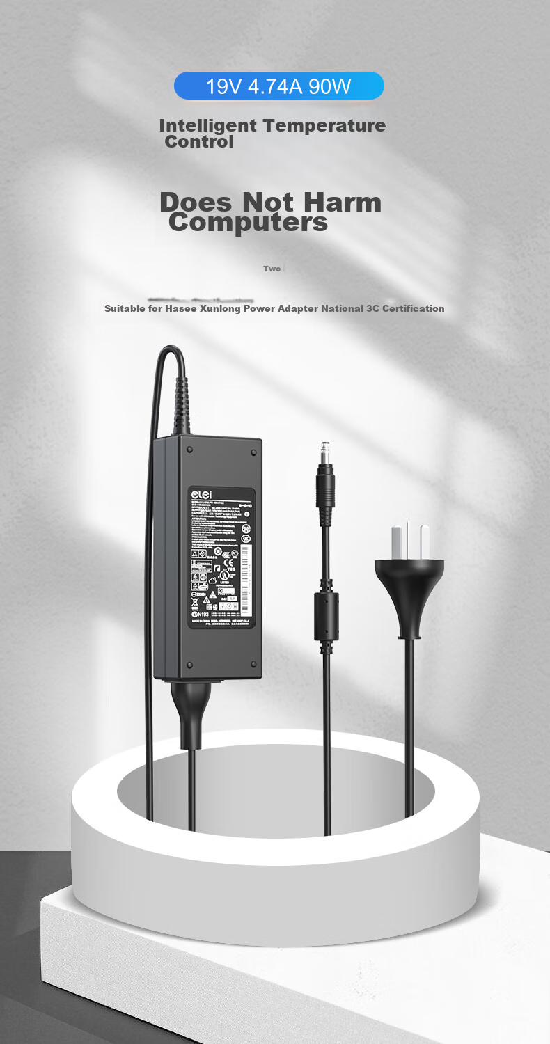 Elei Compatible with Shenzhou Xuanlong A40L-741 K610D Laptop Power Adapter Charger Cable, 19V 4.74A Small Plug 4.0*1.7 1