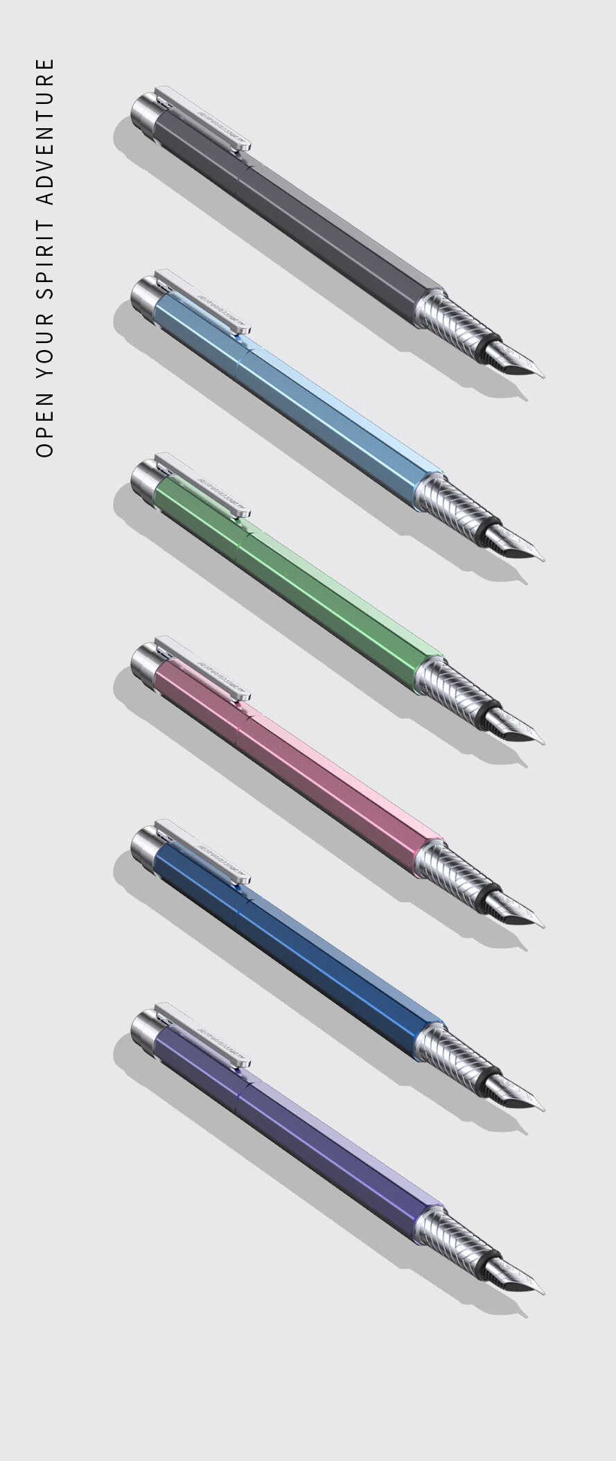 Bernard Shaw Mid-Autumn Festival And National Day Gift Fountain Pen, High-End Luxury [Sprite] Twilight Gray Single Pen Gift Box, Premium Business Office Signature Pen Gift 2