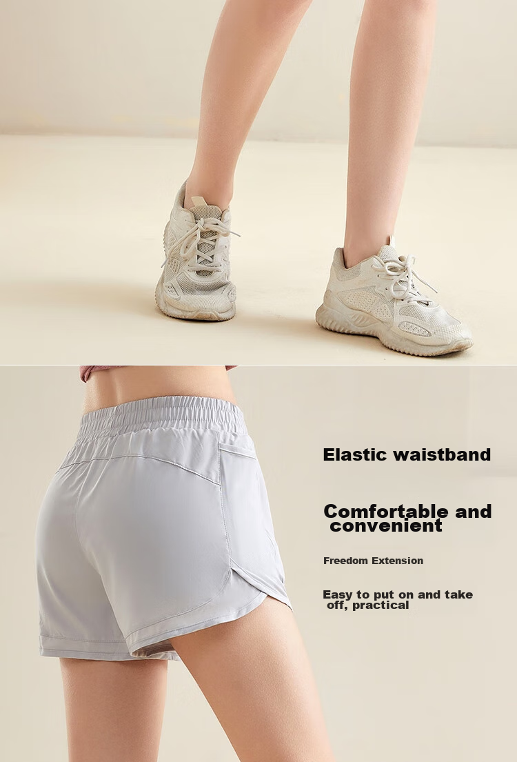 Fandimu Women's Sports Shorts, Spring And Summer Fitness Yoga Pants, Breathable Two-Piece Look Cycling Running Shorts, Summer Miracle Shorts 4
