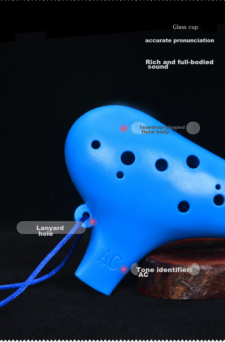 HAMDUN, 12-Hole AC Blue Flat-Mouth Resin Plastic Wind Instrument, Alto C Key, Beginner Entry-Level Teaching Instrument, Plastic And Rubber Wood School-Specific Flute 5