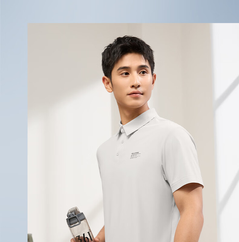 361° Men's Short Sleeve T-Shirt Spring Summer Polo Shirt Sportswear Fitness Loose Ice Silk Sun Protection 652524103D-6 42