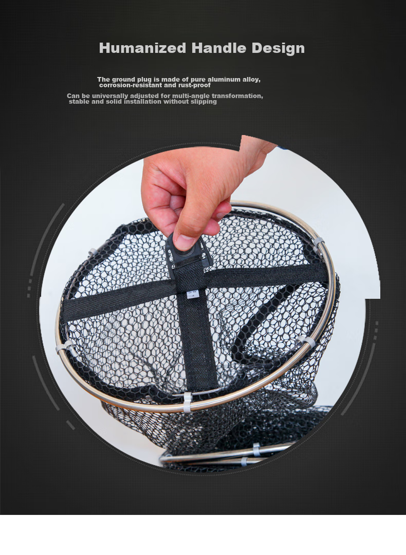 Feimiao Fishing Net, Stainless Steel, Universal Coated Anti-Snag Quick-Drying Fishing Net Accessory for Black Pit Fishing 11