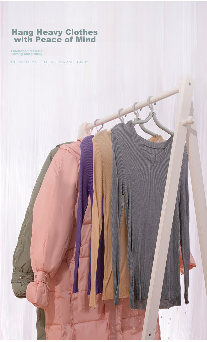 JAJALIN Folding Clothes Hanger, Portable Outdoor Non-Slip Hanger, Travel Plain Plastic Drying Rack, Clothes Support, Garment Hanger 5