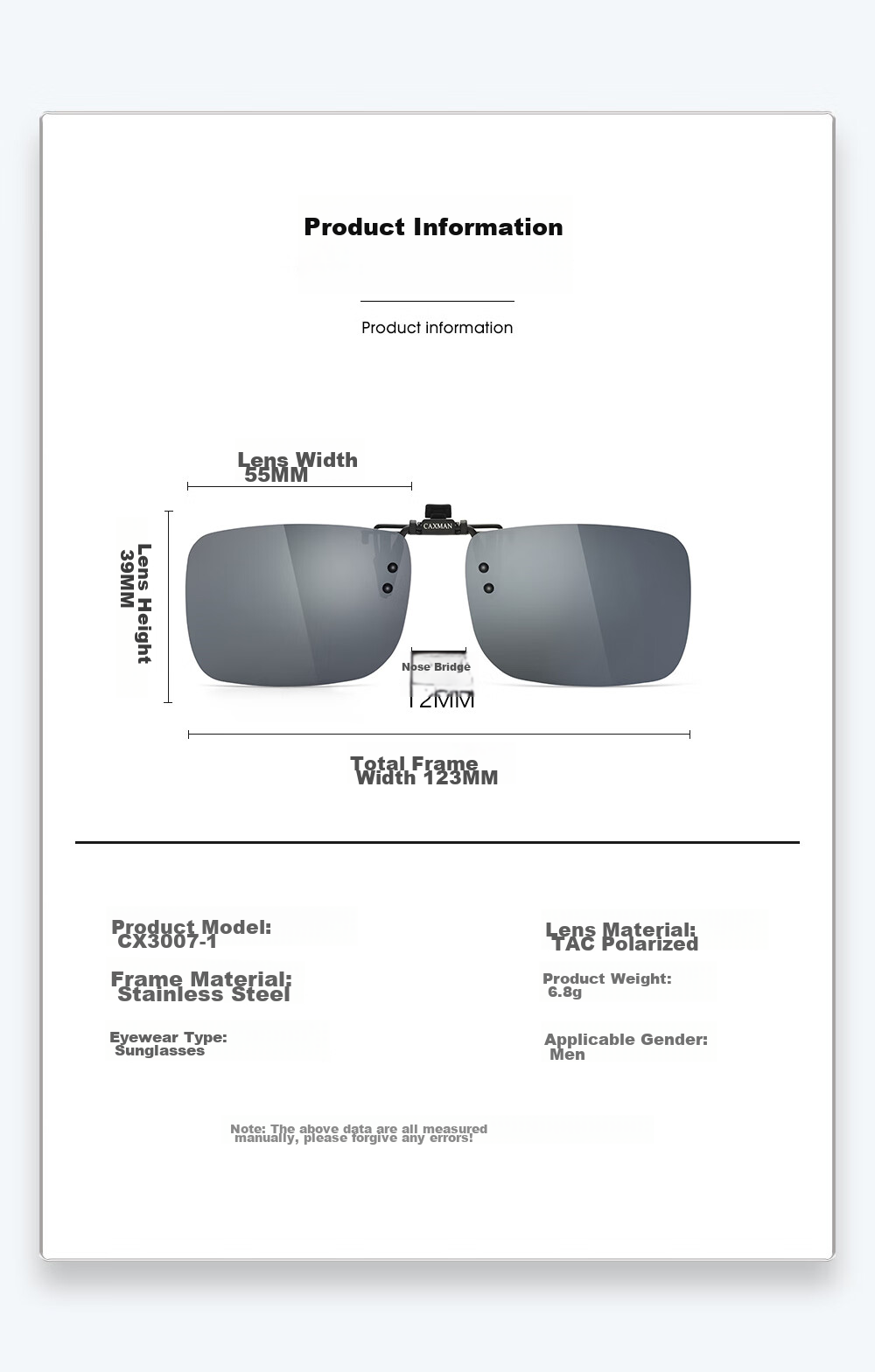 CAXMAN Children's Myopia Sunglasses Clip-On Style for Boys And Girls, Polarized Myopic Sunglasses, UV Protection And Sun Protection Glasses 2