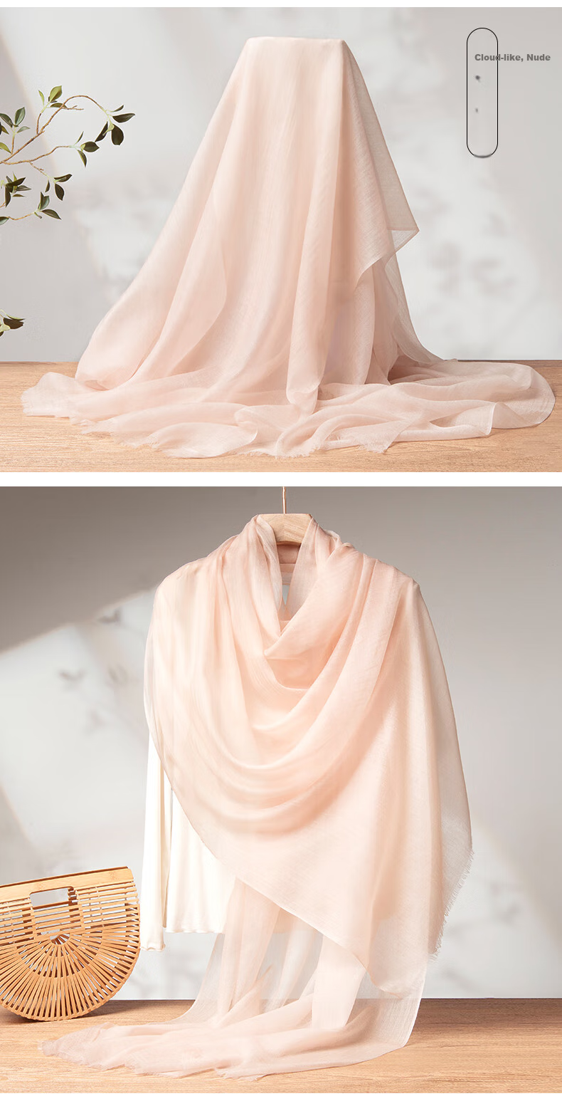 Zhijinlou Thin 100% Cashmere Scarf, Skin-Friendly Comfortable Fashionable Gift Shawl, Solid Color Simple Versatile Neck Wrap Birthday Present 14