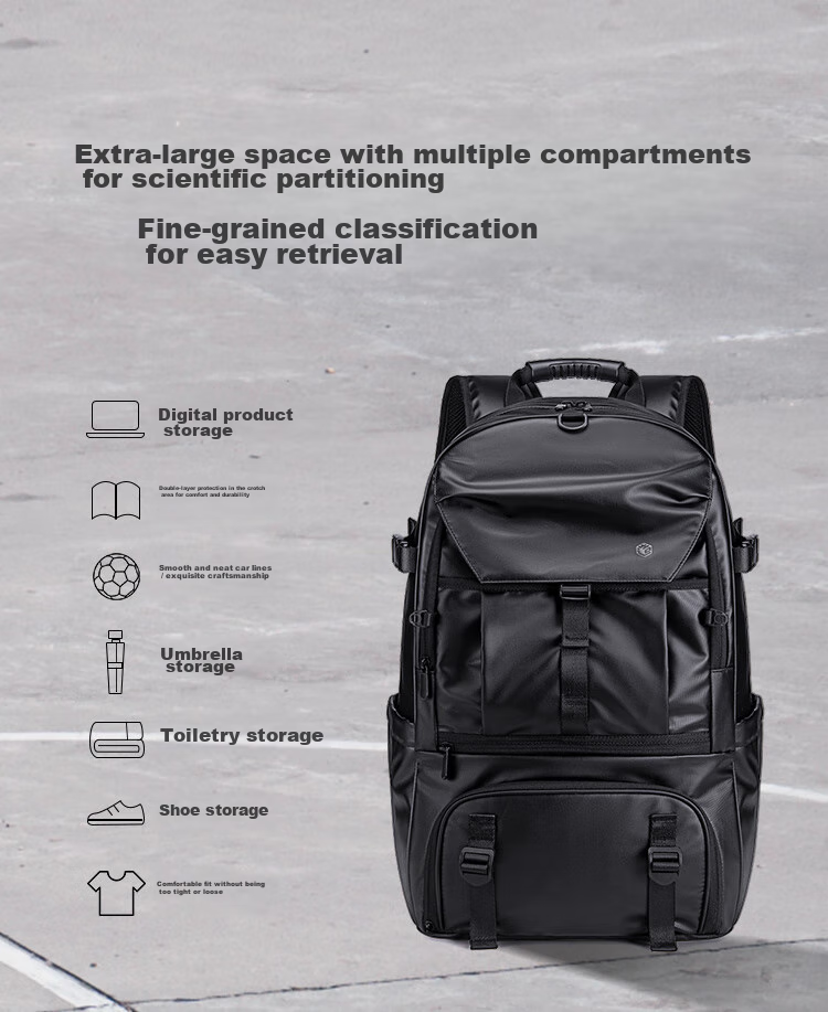 JD Original Black Knight 2026 New Outdoor Men's Backpack, Large Capacity 80L Hiking Sports Bag for Business Trips And Travel 3