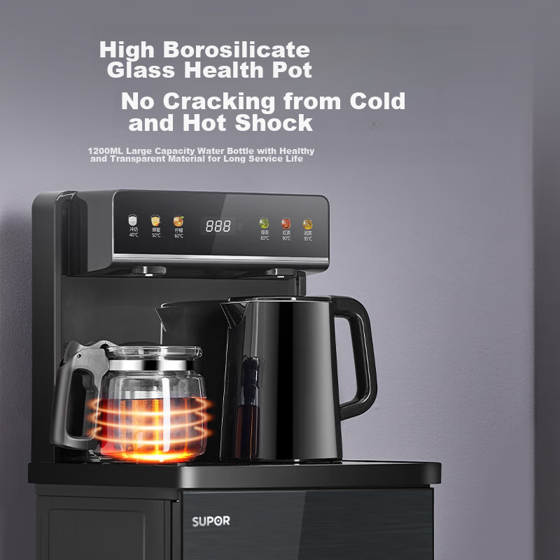 SUPOR Tea Bar Machine for Home Use, High-End Living Room Tea Bar Cabinet Water Dispenser All-In Machine, Bottom-Placed Water Tank, Fully Automatic Standing Kettle, Office Electric Hot Water Kettle, Smart SW-CBJ27