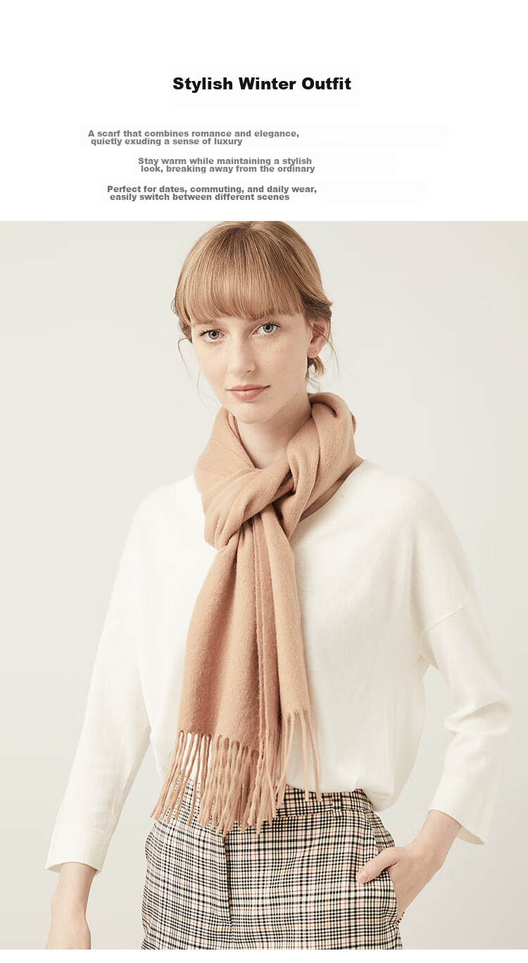 Hengyuanxiang Scarf for Women, Autumn And Winter Pure Wool Neck Warmer, Birthday Gift for Mothers And Elderly, Corporate Annual Meeting And National Day Festival Gift Box Set 6