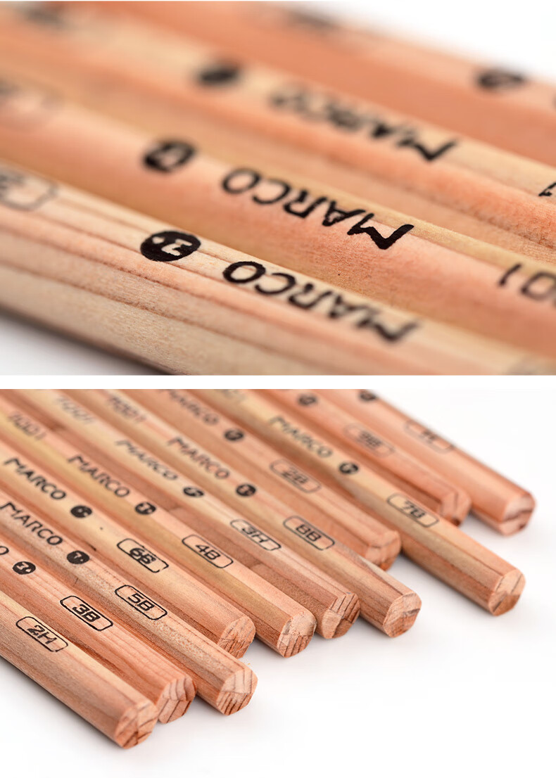 [Lowest Price Online] MARCO (MARCO) Pencils 12-Pack, Original Wood Professional Art HB Sketch Hexagonal Shaft Drawing Pencil with Paper Box, for Students Beginners Exams Drawing Specialized 7001-HB Sketching Markers for Painting 9
