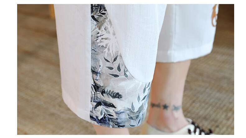 Zuofeili New Chinese Style Dragon Pattern Shorts for Men, Summer Youth Casual Versatile National Trend Cool Ice Silk Three-Quarter Length Pants 14