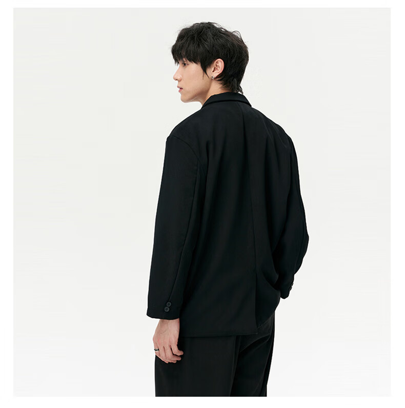 MMOPTOP Luxurious High-End Suit Jacket for Men, Spring And Autumn Trendy Cool Casual Blazer Top X233 Black 2XL 14