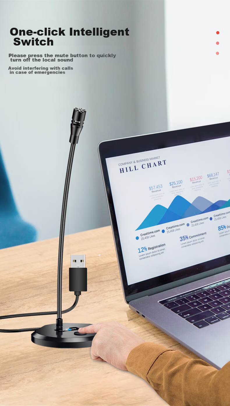 NINTAUS Microphone, Computer Wired Microphone, Desktop Computer, Laptop, Desktop Online Course, Video Conference, E-Sports Gaming, Voice Recording, Live Streaming, External Sound Card Y100B 15