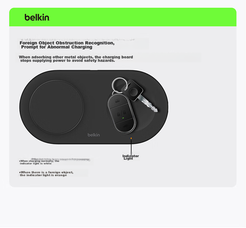 BELKIN Apple Wireless Charger, Qi2 Certified Magnetic Fast Charging, IPhone 15W Quick Charge, Compatible with MagSafe Rapid Charging, Panel-Style Two-In WIZ028 White 14