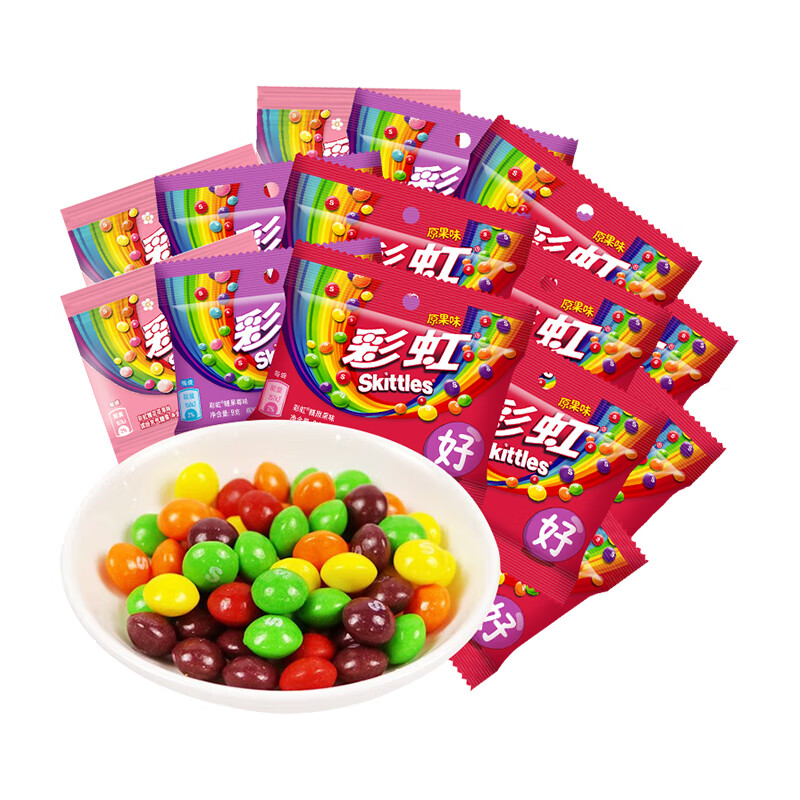 绿箭 彩虹糖混合果味糖果 9g*40袋 儿童休闲零食 伴手礼 喜糖