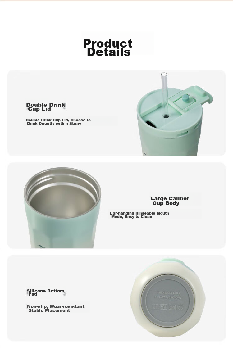 JD Original Insulated Mug, Portable Coffee Cup for Men And Women, Stainless Steel Water Bottle, Prairie Green, 400ml 10