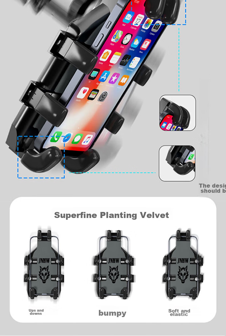 Dipuer Eight-Claw Electric Vehicle Phone Holder, Navigation Car Phone Mount, Motorcycle Mountain Bike Handlebar Fixed Phone Bracket, Handlebar Model 5