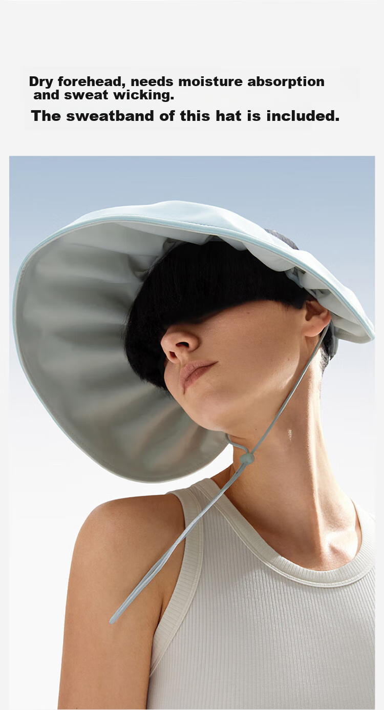 Bananain Liangpi Series Women's Sun Protection Hat with Wide Brim, UV-Resistant Visor Cap, Sunshade Hat, Beige, F 15