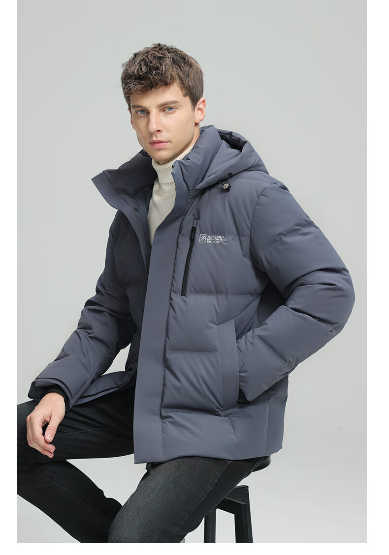 Combo down Jacket for Men with Detachable Hood, Thickened Winter Warm Business Casual Short Duck down Coat, Beeswax Yellow, 2XL 15