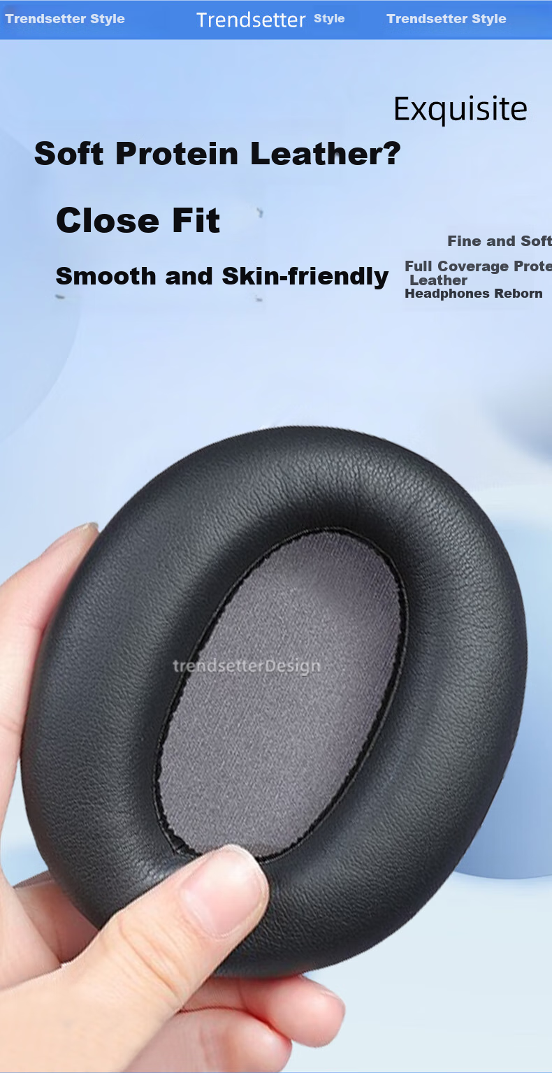 Trendsetter Suitable for Edifier W820NB, Freepro Dual Gold Label K820NC Headphones, Ear Covers, Over-Ear Headphones Leather Covers, Foam Protective Covers 2