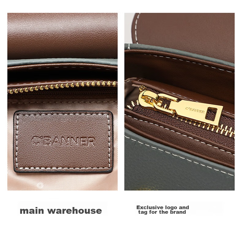 C.BANNER Top-Grain Leather Handbag for Women, Tote Bag, Crossbody Bag, High-End Versatile Brand, Birthday Gift for Girlfriend on May 20 8