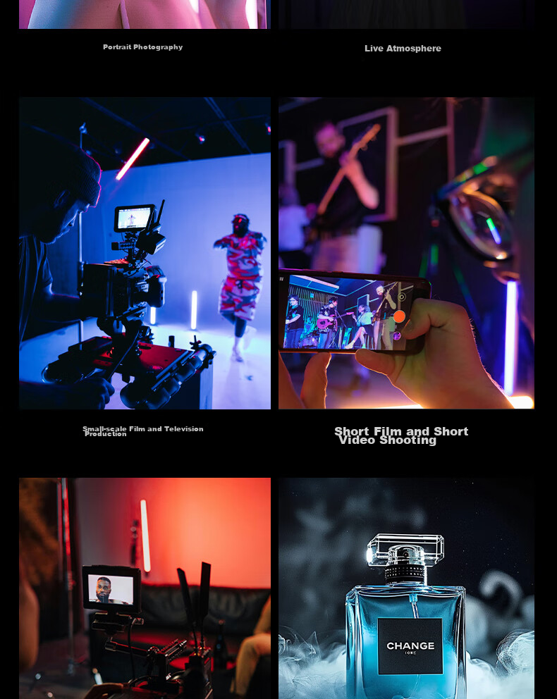 Sidande Flowing Light B400 Stick Light, Handheld Fill Light, 25W Photography Fill Light, RGB Portable Adjustable Color Temperature LED Hair Light, Professional Outdoor Shooting Night Scene Beauty Lighting 16