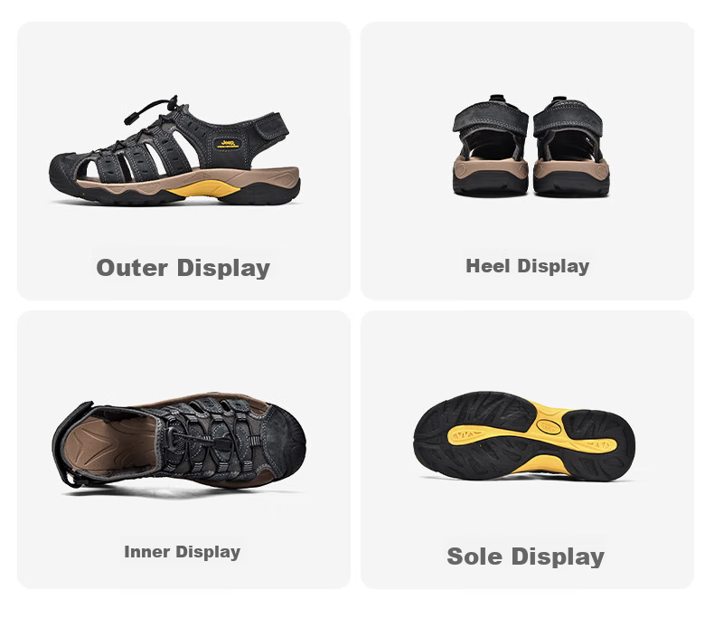 Jeep Men's Outdoor Breathable Beach Sandals, Closed-Toe Water Shoes with Holes, Non-Slip Hiking Casual River Tracing Shoes 18