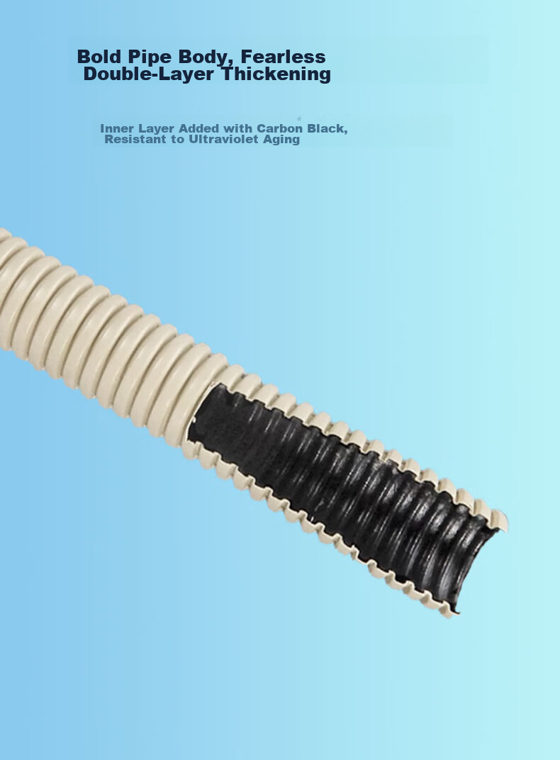 Gelinglan Air Conditioner Drainage Pipe Thickened Extension Tube Anti-Aging Outdoor Unit Drainage Condensation Water Hose for Gree Midea Haier Air Conditioner Accessories with Clamp 5 Meters GS-5 10