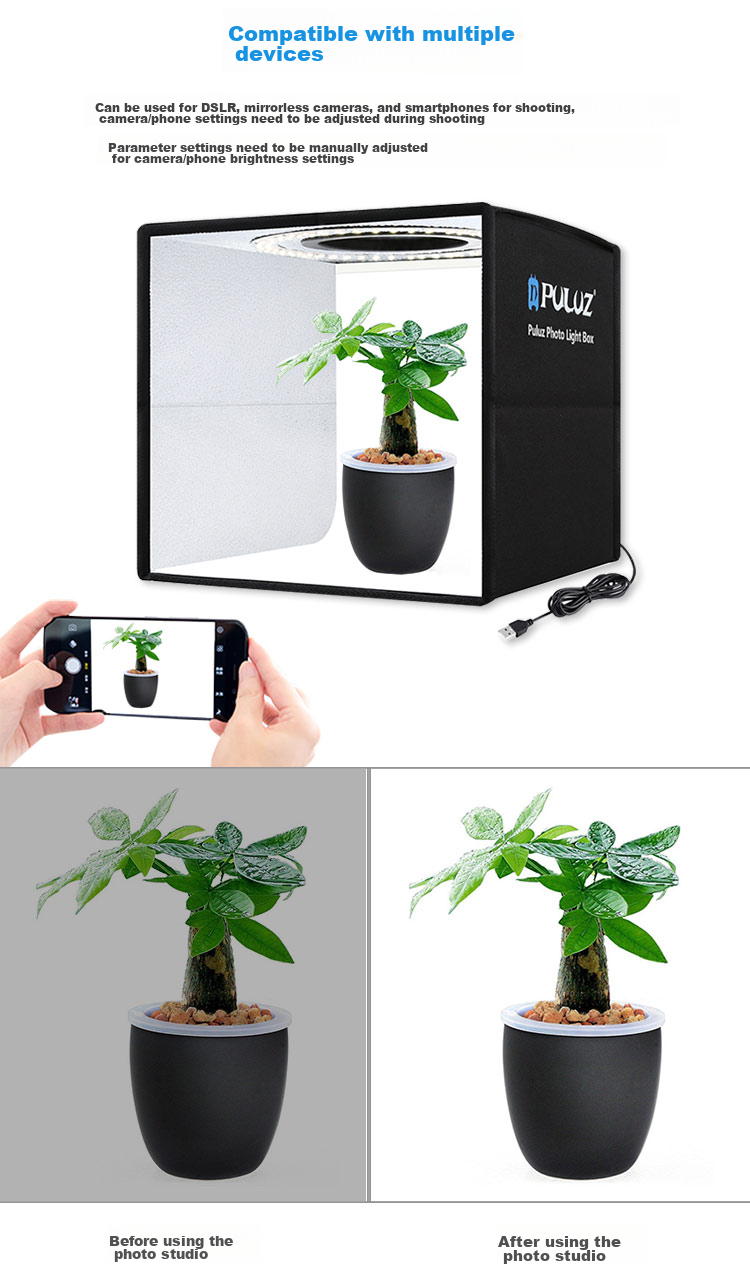 Pangniu 60CM Photography Studio Small Kit, Professional Photo Shooting Light Box, Softbox PU5060 Product, Photography Props, Mini Still Life Shooting Softbox, Studio Shooting Platform 3