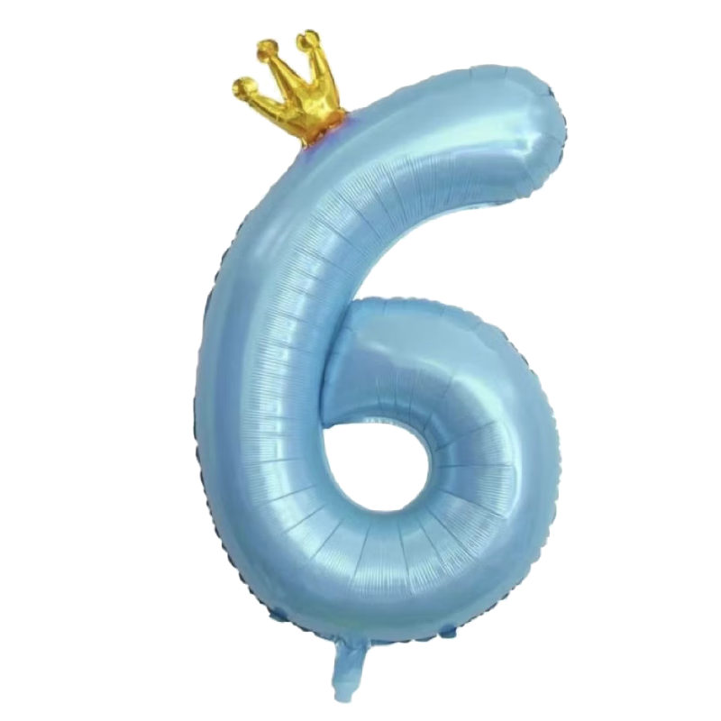 Duomeiyi Birthday Scene Decoration, Boy's Birthday Number Balloons, 6-Year Atmosphere Props, Party Decorations, Blue
