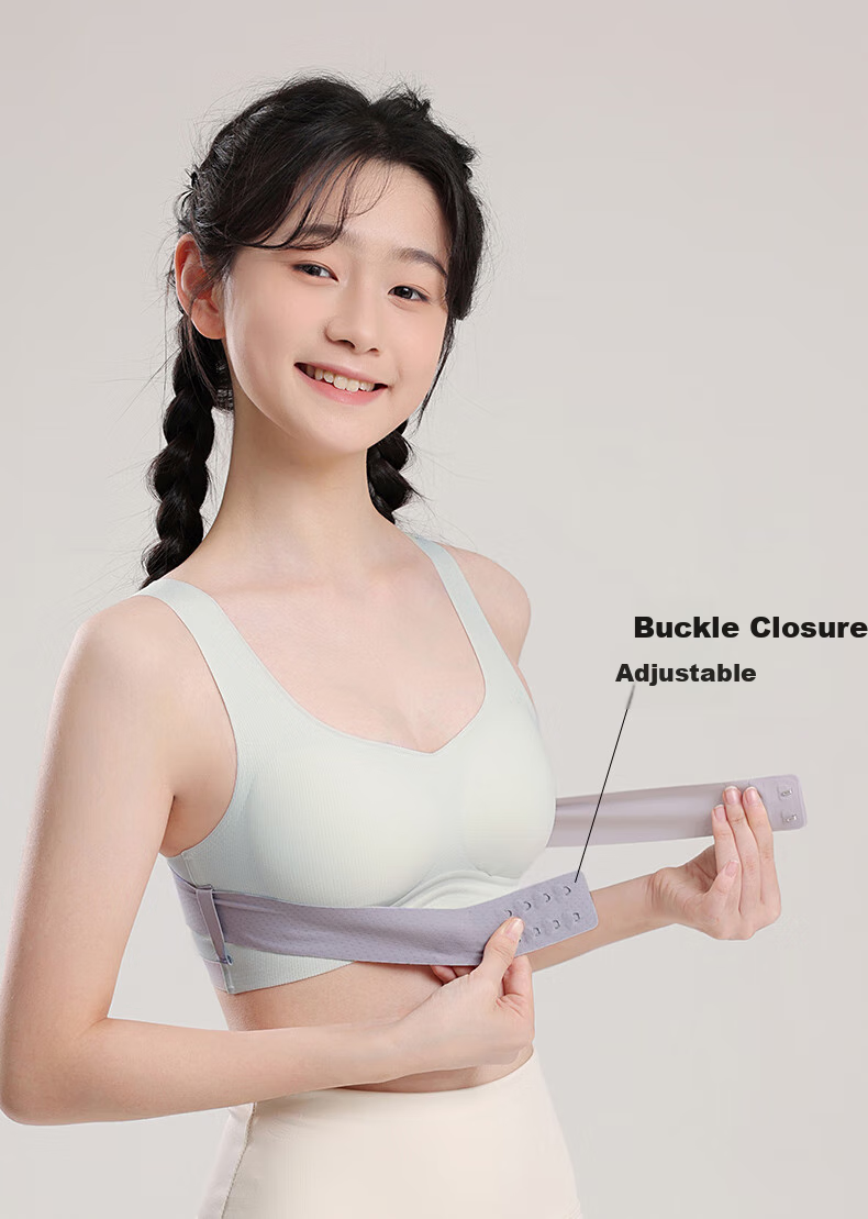 Ordifen Girls' Bra, Spring 2025 New Arrival, 2-Piece Set, Cross Front Closure, Anti-Sagging, for Puberty Ages 14-18, Vest Style 11