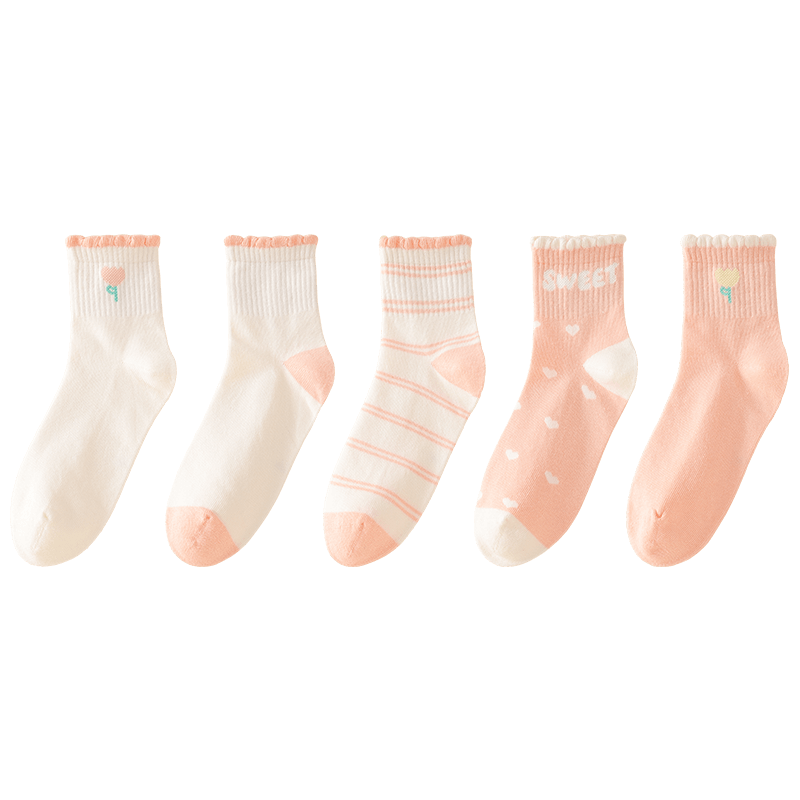 Hodo Children's Socks, Boys And Girls All-Season Breathable Mid-Calf Cotton Socks, Big Kids Student Sports Casual Socks W5020 20-22